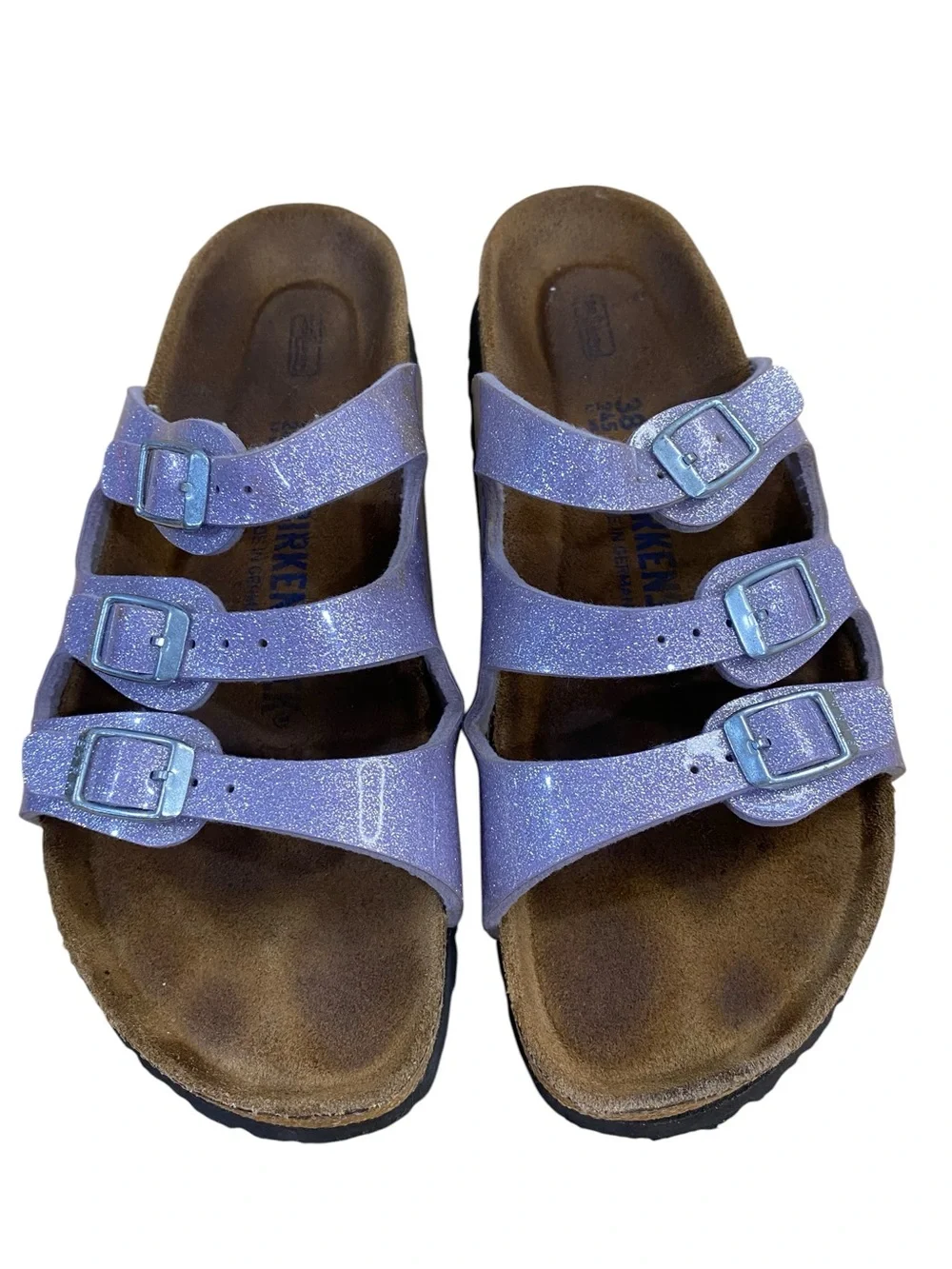 Birkenstock Florida Lavender Glitter 3 Strap Sandals